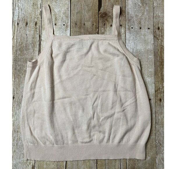 GAP CASUAL WEAR CLASSIC KNIT EMBROIDERED DAINTY FLORAL SWEATER TANK SZ. LARGE - Picture 2 of 3